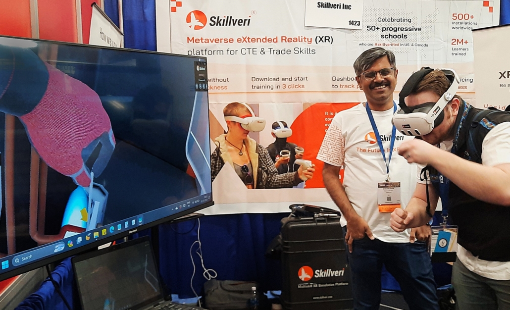 VR XR Simulator for CTE skills like HVAC, welding and collision repair - showcased at ACTE 2023