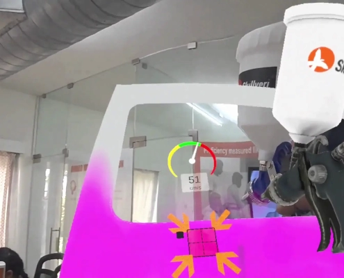 VR MR Spray Painting Simulator from Skillveri for auto refinish and industrial spray painting training