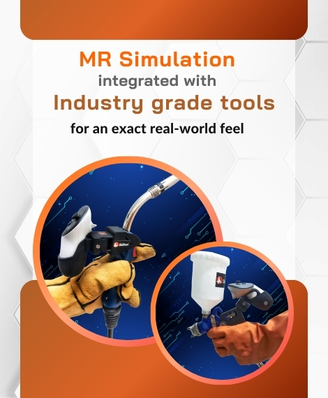 Integrate VR Skill training with real industry-grade tools for a highly realistic training