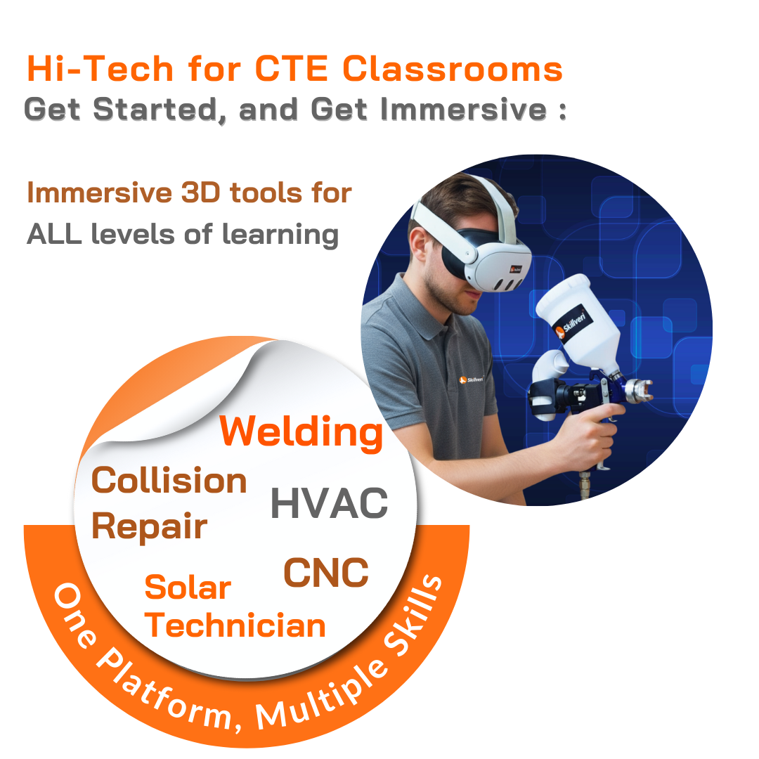 CTE Skill training - VR XR simulators from Skillveri for multiple CTE & trade skills