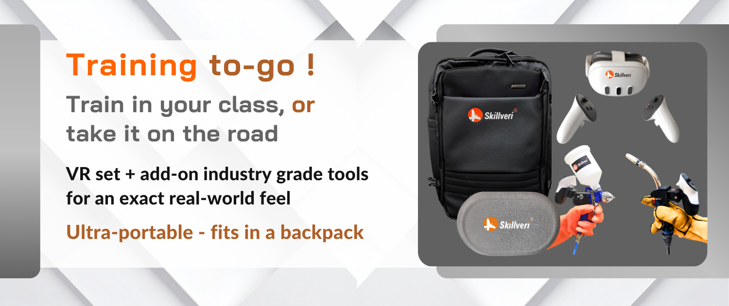 Skillveri VR simulators - highly portable, easy to set up and use.