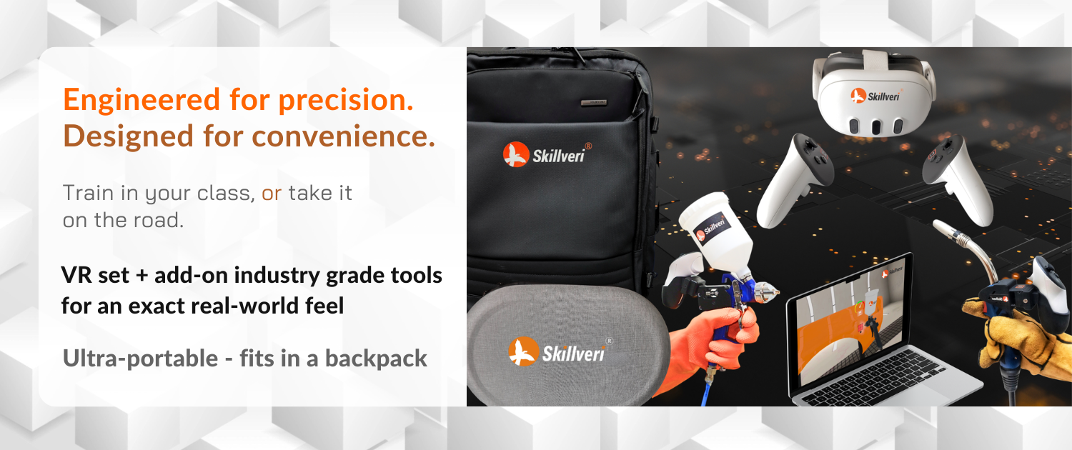 skillveri vr simulator portable with real guns