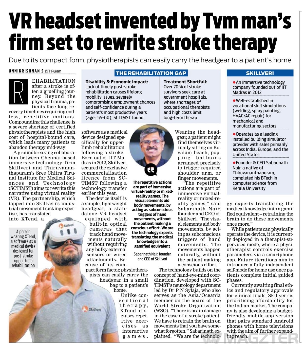 Skillveri XTend VR stroke rehab Indian Express VR & XR simulators will be the key to meet the manpower training requirements of the automotive and auto refinish sector.